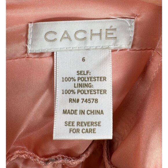 CACHE Chiffon water color ruffle ruched maxi colorful bridesmaid dress sz 6 - Picture 4 of 8